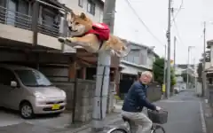 柴犬を空飛ぶ配達員にする